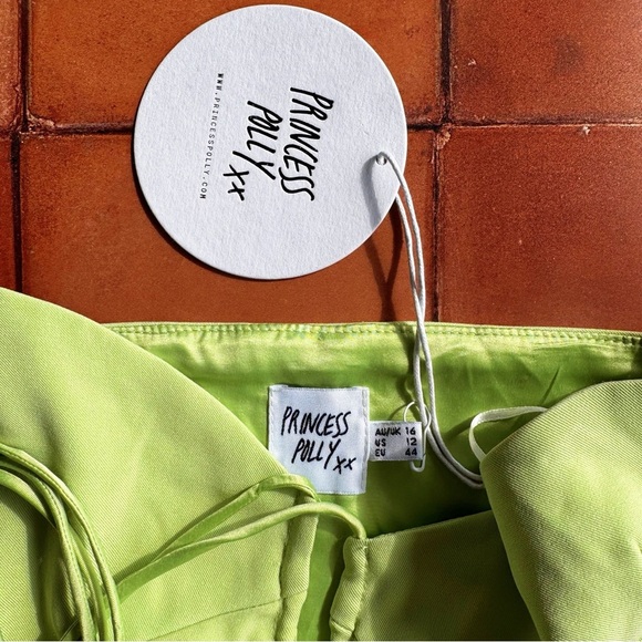 Sz 12 (XXL) Princess Polly Exclusive Rythm Stud Festival Halter Top In Green NWT - Picture 3 of 4